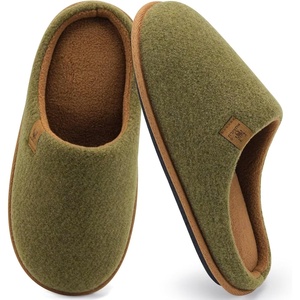 image:imageKuaiLu Mens House Memory Foam Scuff Slippers Felt BlendLining Home ShoesFelt Green