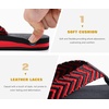 image:imageKuaiLu Mens Rubber Flip Flops with Comfortable Arch Support Summer BeachBlackRed