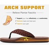 image:imageKuaiLu Mens Rubber Flip Flops with Comfortable Arch Support Summer BeachBrownish