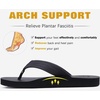 image:imageKuaiLu Mens Rubber Flip Flops with Comfortable Arch Support Summer BeachDull Black
