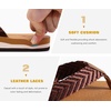image:imageKuaiLu Mens Rubber Flip Flops with Comfortable Arch Support Summer BeachTan Brown