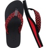 image:imageKuaiLu Mens Rubber Flip Flops with Comfortable Arch Support Summer BeachBlackRed