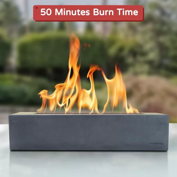 Kante 11.8" L Rectangle Tabletop Fire Pit, Concrete Table Top Fireplace, Portable Rubbing Alcohol Fire Bowl for Indoor Outdoor, Light Gray Rectangular