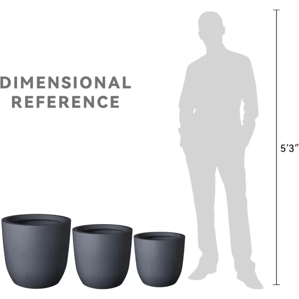 Kante 13.4" Dia Round Concrete Planter, Large Outdoor Modern Indoor Decorative Plant Pots with Drainage Hole and Rubber Plug for Home and Garden, Pure White