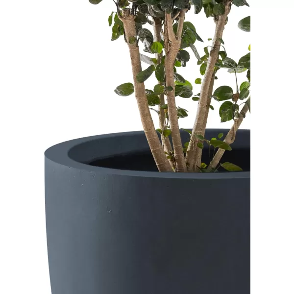 Kante 13.4" Dia Round Concrete Planter, Large Outdoor Modern Indoor Decorative Plant Pots with Drainage Hole and Rubber Plug for Home and Garden, Pure White