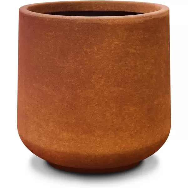 Kante 15.3" Dia Round Concrete Planter, Outdoor Indoor Large Plant Pots Containers with Drainage Hole and Rubber Plug for Home Garden Patio, Charcoal