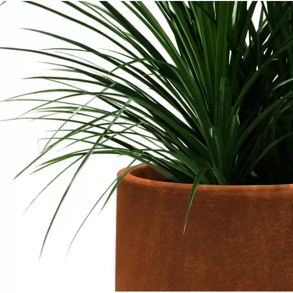Kante 15.3" Dia Round Concrete Planter, Outdoor Indoor Large Plant Pots Containers with Drainage Hole and Rubber Plug for Home Garden Patio, Charcoal