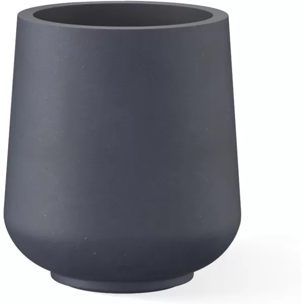 Kante 15.3" Dia Round Concrete Planter, Outdoor Indoor Large Plant Pots Containers with Drainage Hole and Rubber Plug for Home Garden Patio, Charcoal