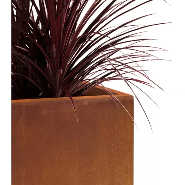 Kante 16 Inch Square Concrete Planter for Outdoor Indoor Home Patio Garden, Large Plant Pot with Drainage Hole and Rubber Plug, Charcoal