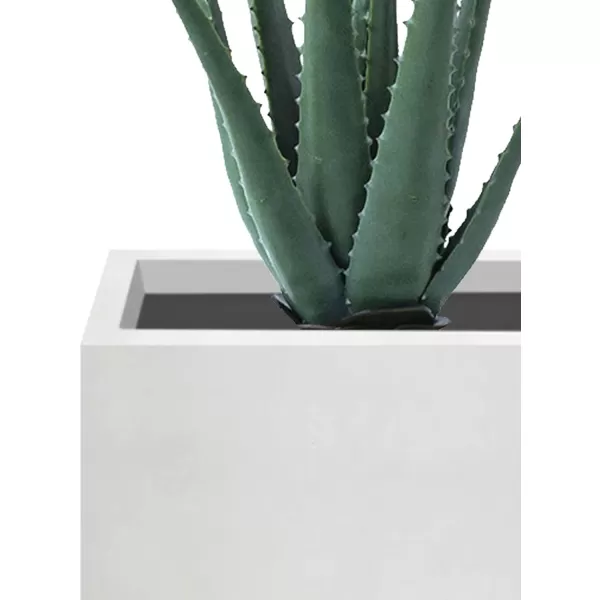 Kante 16 Inch Square Concrete Planter for Outdoor Indoor Home Patio Garden, Large Plant Pot with Drainage Hole and Rubber Plug, Charcoal