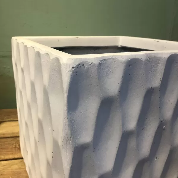 Kante 16 Inch Square Concrete Planter for Outdoor Indoor Home Patio Garden, Large Plant Pot with Drainage Hole and Rubber Plug, Charcoal)