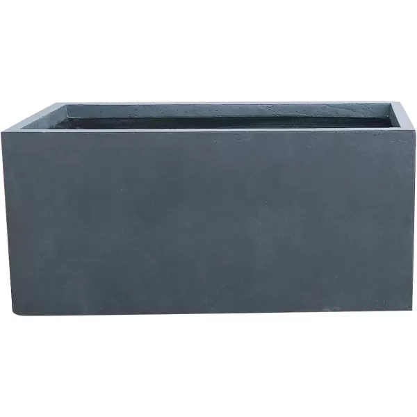 Kante 16 Inch Square Concrete Planter for Outdoor Indoor Home Patio Garden, Large Plant Pot with Drainage Hole and Rubber Plug, Charcoal