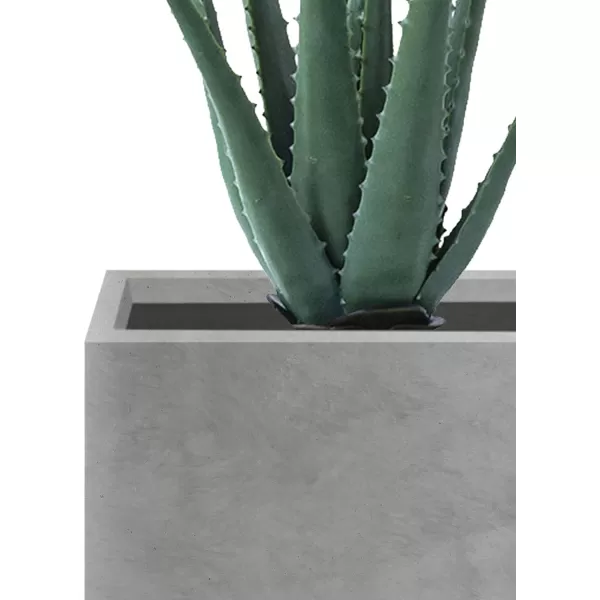 Kante 16 Inch Square Concrete Planter for Outdoor Indoor Home Patio Garden, Large Plant Pot with Drainage Hole and Rubber Plug, Charcoal