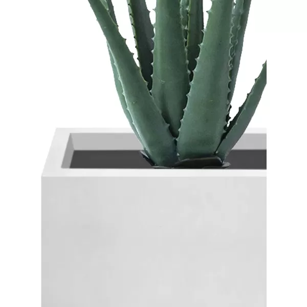 Kante 16 Inch Square Concrete Planter for Outdoor Indoor Home Patio Garden, Large Plant Pot with Drainage Hole and Rubber Plug, Charcoal
