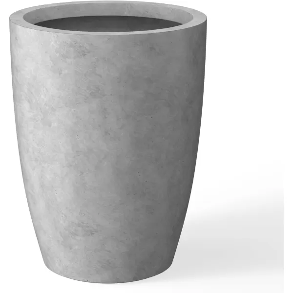 Kante 18.1" H Tall Round Concrete Planter for Outdoor Indoor, Modern Decorative Plant Pots with Drainage Hole &amp; Rubber Plug for Home &amp; Garden Pure White