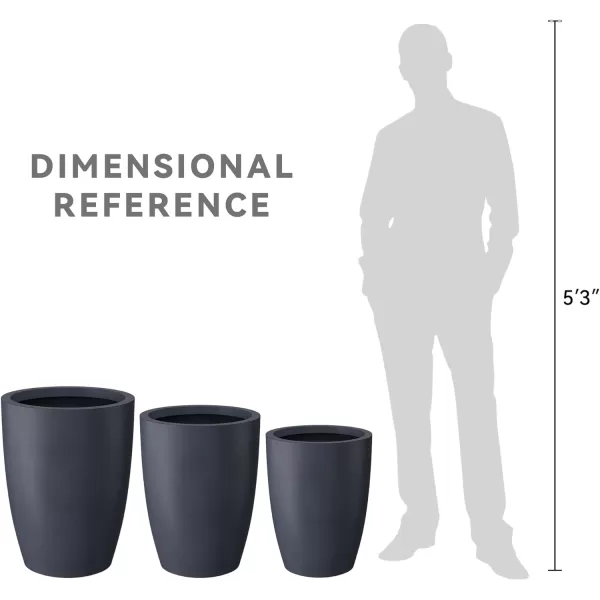 Kante 18.1" H Tall Round Concrete Planter for Outdoor Indoor, Modern Decorative Plant Pots with Drainage Hole &amp; Rubber Plug for Home &amp; Garden Pure White
