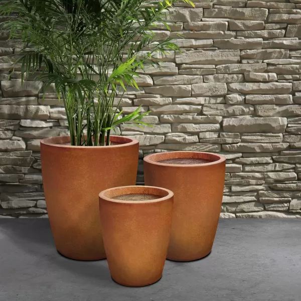 Kante 18.1" H Tall Round Concrete Planter for Outdoor Indoor, Modern Decorative Plant Pots with Drainage Hole &amp; Rubber Plug for Home &amp; Garden Pure White