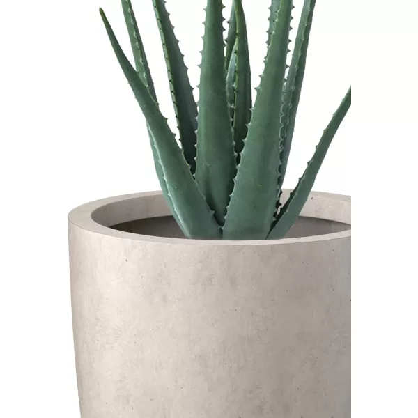 Kante 18.1" H Tall Round Concrete Planter for Outdoor Indoor, Modern Decorative Plant Pots with Drainage Hole &amp; Rubber Plug for Home &amp; Garden Pure White