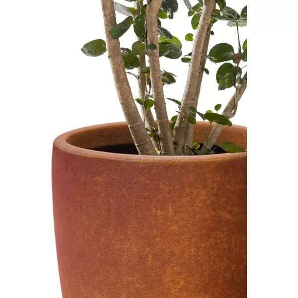 Kante 18.1" H Tall Round Concrete Planter for Outdoor Indoor, Modern Decorative Plant Pots with Drainage Hole &amp; Rubber Plug for Home &amp; Garden Pure White