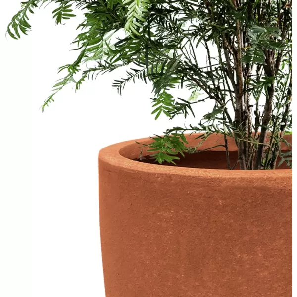 Kante 18.1" H Tall Round Concrete Planter for Outdoor Indoor, Modern Decorative Plant Pots with Drainage Hole &amp; Rubber Plug for Home &amp; Garden Pure White