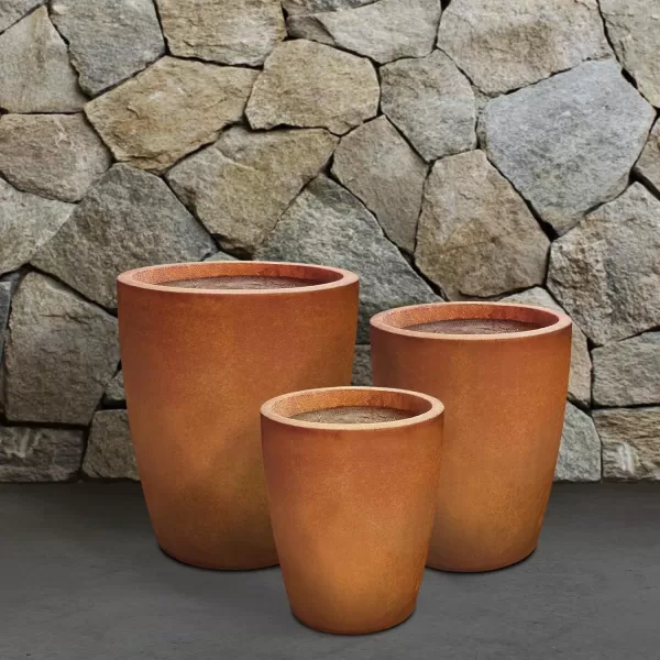 Kante 18.1" H Tall Round Concrete Planter for Outdoor Indoor, Modern Decorative Plant Pots with Drainage Hole &amp; Rubber Plug for Home &amp; Garden Pure White