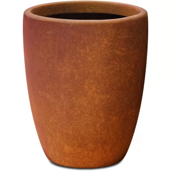 Kante 18.1" H Tall Round Concrete Planter for Outdoor Indoor, Modern Decorative Plant Pots with Drainage Hole &amp; Rubber Plug for Home &amp; Garden Pure White