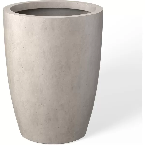 Kante 18.1" H Tall Round Concrete Planter for Outdoor Indoor, Modern Decorative Plant Pots with Drainage Hole &amp; Rubber Plug for Home &amp; Garden Pure White