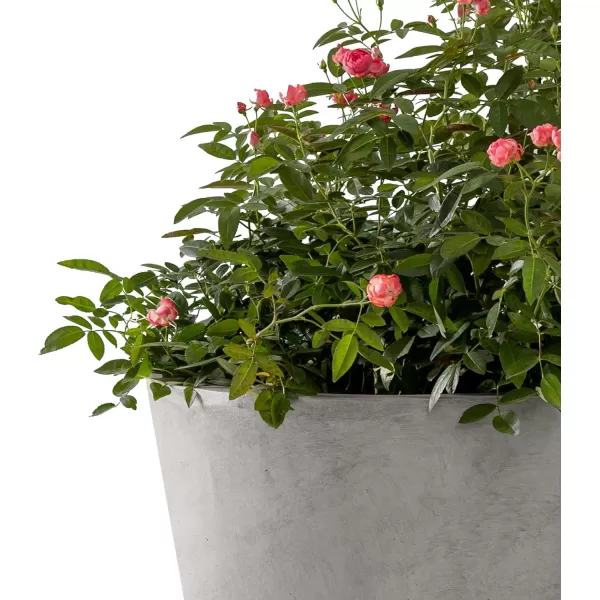 Kante 18.3", 15.3" and 12.4" D Cylindrical Charcoal Finish Lightweight Concrete Modern Planters  Outdoor Indoor Large Planter Pots with Drainage Holes for Patio, Backyard, Living Room