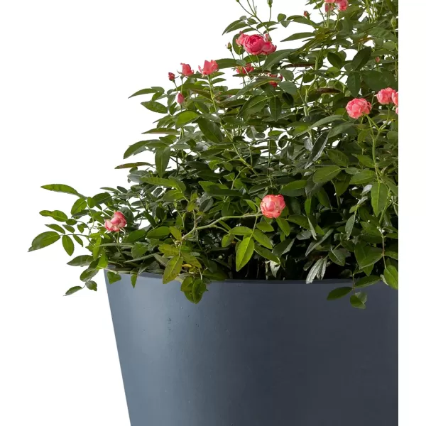 Kante 18.3", 15.3" and 12.4" D Cylindrical Charcoal Finish Lightweight Concrete Modern Planters  Outdoor Indoor Large Planter Pots with Drainage Holes for Patio, Backyard, Living Room