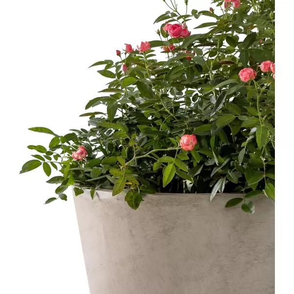 Kante 18.3", 15.3" and 12.4" D Cylindrical Charcoal Finish Lightweight Concrete Modern Planters  Outdoor Indoor Large Planter Pots with Drainage Holes for Patio, Backyard, Living Room