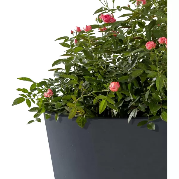 Kante 18.3", 15.3" and 12.4" D Cylindrical Charcoal Finish Lightweight Concrete Modern Planters  Outdoor Indoor Large Planter Pots with Drainage Holes for Patio, Backyard, Living Room