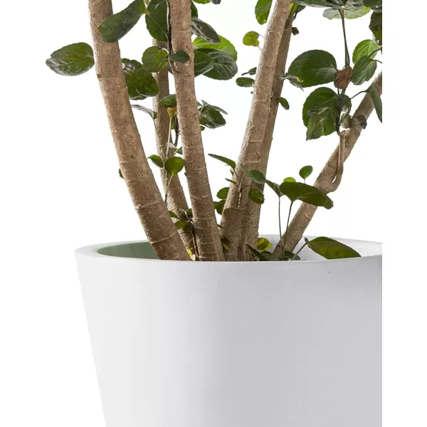 Kante 18.3", 15.3" and 12.4" D Cylindrical Charcoal Finish Lightweight Concrete Modern Planters  Outdoor Indoor Large Planter Pots with Drainage Holes for Patio, Backyard, Living Room