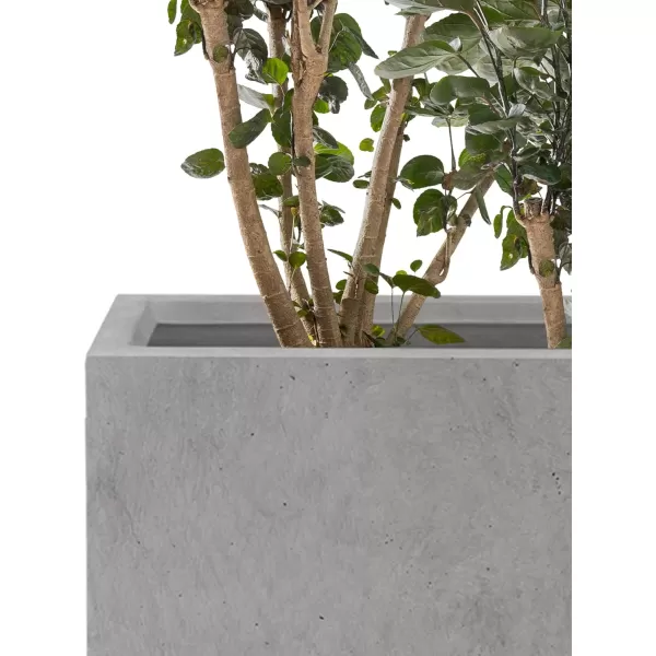 Kante 19.5" L Rectangular Concrete Planters, Outdoor Indoor Modern Plant Pot with Drainage Hole and Rubber Plug for Garden, Patio, Charcoal Finish