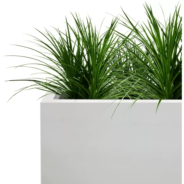 Kante 19.5" L Rectangular Concrete Planters, Outdoor Indoor Modern Plant Pot with Drainage Hole and Rubber Plug for Garden, Patio, Charcoal Finish