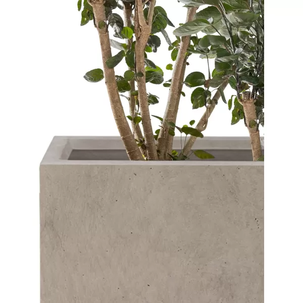 Kante 19.5" L Rectangular Concrete Planters, Outdoor Indoor Modern Plant Pot with Drainage Hole and Rubber Plug for Garden, Patio, Charcoal Finish