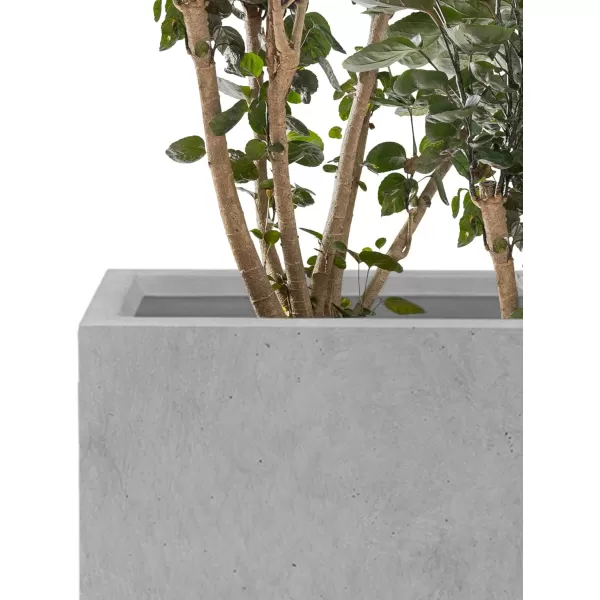 Kante 19.5" L Rectangular Concrete Planters, Outdoor Indoor Modern Plant Pot with Drainage Hole and Rubber Plug for Garden, Patio, Charcoal Finish