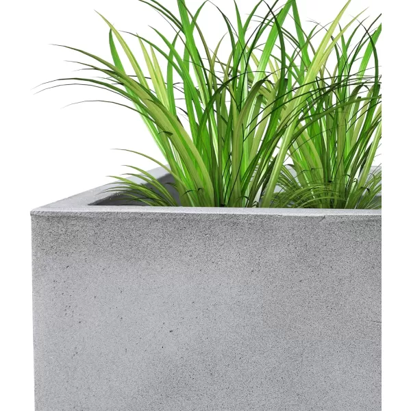 Kante 19.5" L Rectangular Concrete Planters, Outdoor Indoor Modern Plant Pot with Drainage Hole and Rubber Plug for Garden, Patio, Charcoal Finish