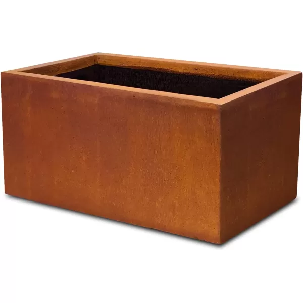 Kante 19.5" L Rectangular Concrete Planters, Outdoor Indoor Modern Plant Pot with Drainage Hole and Rubber Plug for Garden, Patio, Charcoal Finish