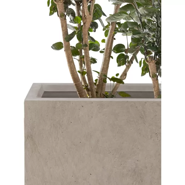 Kante 19.5" L Rectangular Concrete Planters, Outdoor Indoor Modern Plant Pot with Drainage Hole and Rubber Plug for Garden, Patio, Charcoal Finish