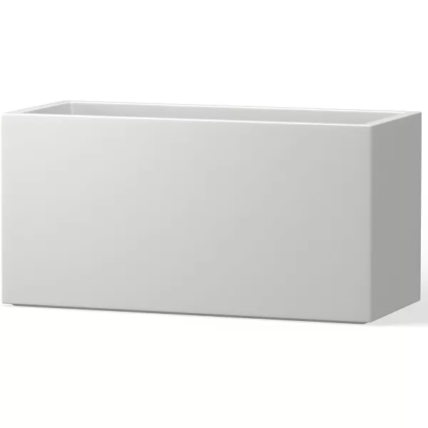 Kante 19.5" L Rectangular Concrete Planters, Outdoor Indoor Modern Plant Pot with Drainage Hole and Rubber Plug for Garden, Patio, Charcoal Finish