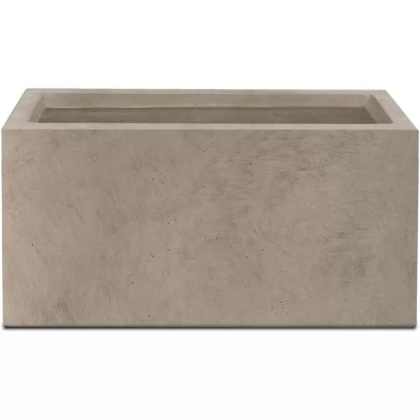 Kante 19.5" L Rectangular Concrete Planters, Outdoor Indoor Modern Plant Pot with Drainage Hole and Rubber Plug for Garden, Patio, Charcoal Finish
