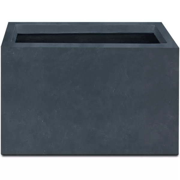 Kante 19.5" L Rectangular Concrete Planters, Outdoor Indoor Modern Plant Pot with Drainage Hole and Rubber Plug for Garden, Patio, Charcoal Finish