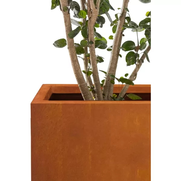 Kante 19.5" L Rectangular Concrete Planters, Outdoor Indoor Modern Plant Pot with Drainage Hole and Rubber Plug for Garden, Patio, Charcoal Finish