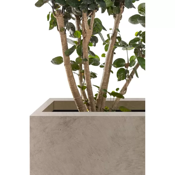Kante 19.5" L Rectangular Concrete Planters, Outdoor Indoor Modern Plant Pot with Drainage Hole and Rubber Plug for Garden, Patio, Charcoal Finish
