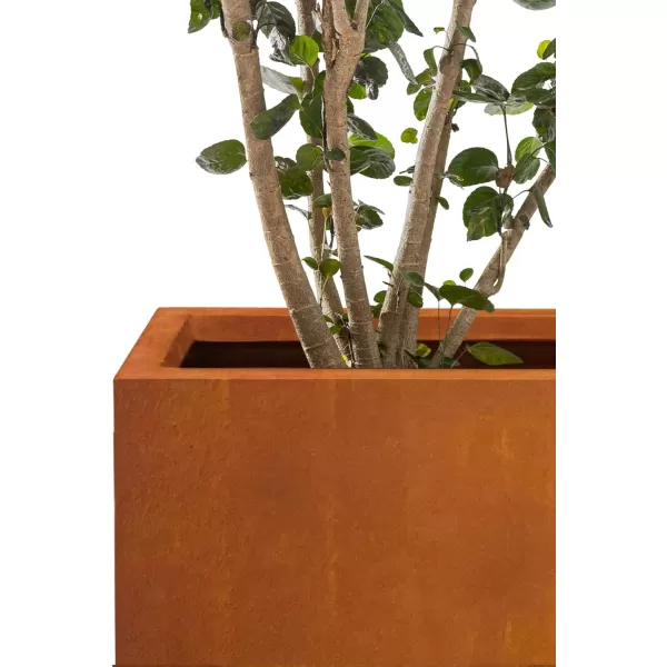 Kante 19.5" L Rectangular Concrete Planters, Outdoor Indoor Modern Plant Pot with Drainage Hole and Rubber Plug for Garden, Patio, Charcoal Finish