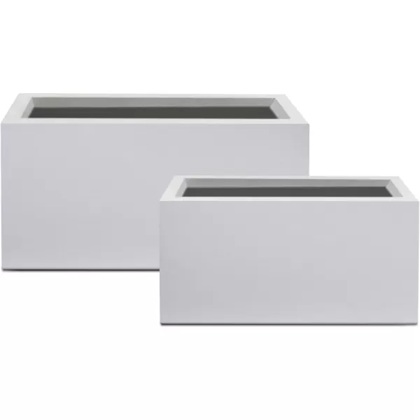 Kante 19.5" L Rectangular Concrete Planters, Outdoor Indoor Modern Plant Pot with Drainage Hole and Rubber Plug for Garden, Patio, Charcoal Finish