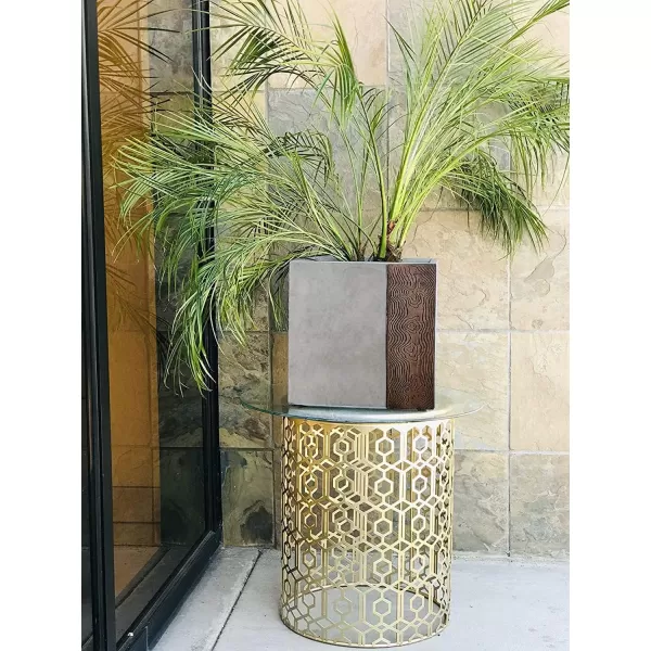 Kante 19.5" L Rectangular Concrete Planters, Outdoor Indoor Modern Plant Pot with Drainage Hole and Rubber Plug for Garden, Patio, Charcoal Finish