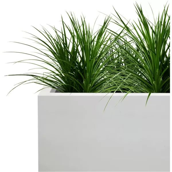 Kante 19.5" L Rectangular Concrete Planters, Outdoor Indoor Modern Plant Pot with Drainage Hole and Rubber Plug for Garden, Patio, Charcoal Finish