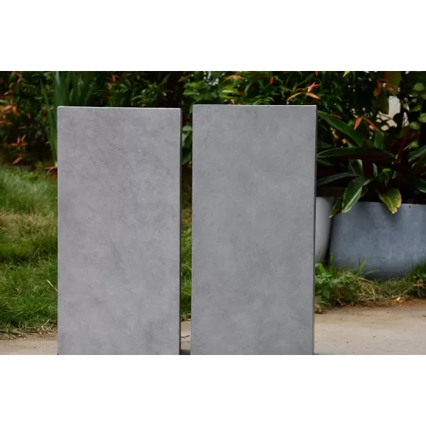 Kante 19.7" H Tall Rectangular Concrete Planter, Modern Square Diameter Plant Pot with Drainage Hole and Rubber Plug for Indoor Outdoor Home Patio Garden, Charcoal