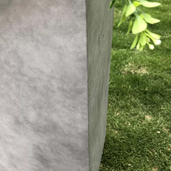 Kante 19.7" H Tall Rectangular Concrete Planter, Modern Square Diameter Plant Pot with Drainage Hole and Rubber Plug for Indoor Outdoor Home Patio Garden, Charcoal
